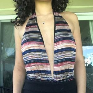 Urban Outfitters backless striped body suit